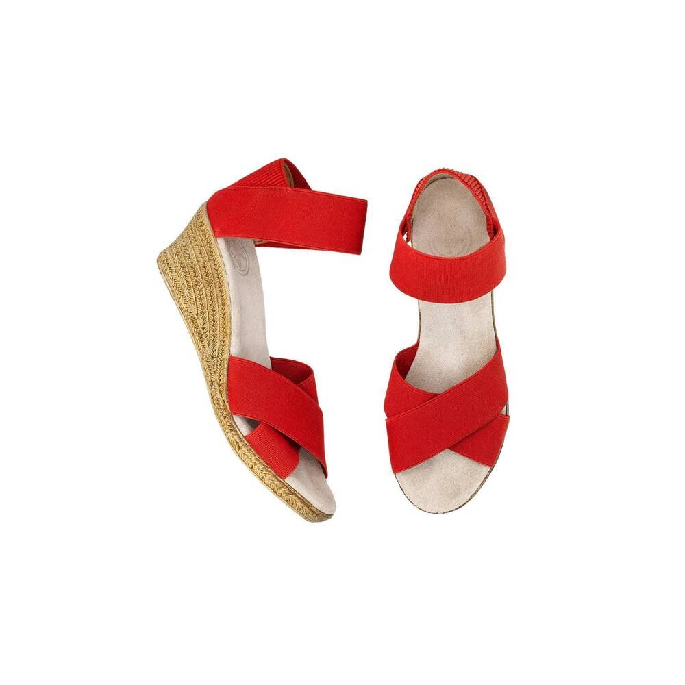 NEW CHARLESTON SHOE CO. women's cannon sandals in red